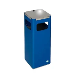 PROREGAL Robuster Modularer Wertstoffsammler Mit Edelstahldeckel 22 Liter HxBxT 68 x 25 x 25 cm Verzinkter Stahl Blau