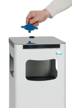PROREGAL Robuster Modularer Wertstoffsammler Mit Edelstahldeckel 22 Liter HxBxT 68 x 25 x 25 cm Verzinkter Stahl Lichtgrau