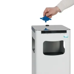 PROREGAL Robuster Modularer Wertstoffsammler Mit Edelstahldeckel 22 Liter HxBxT 68 x 25 x 25 cm Verzinkter Stahl Lichtgrau