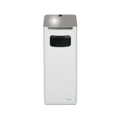 PROREGAL Robuster Modularer Wertstoffsammler Mit Edelstahldeckel 22 Liter HxBxT 68 x 25 x 25 cm Verzinkter Stahl Lichtgrau