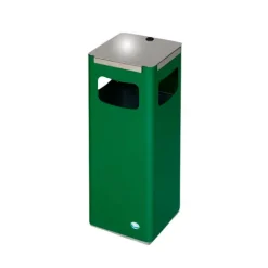 PROREGAL Robuster Modularer Wertstoffsammler Mit Edelstahldeckel 22 Liter HxBxT 68 x 25 x 25 cm Verzinkter Stahl Smaragdgrün