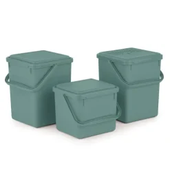 PROREGAL Robuster Modularer Wertstoffsammler Mit Runder Einwurföffnung 100 Liter HxBxT 89 x 38 x 38 cm Verzinkter Stahl Lichtgrau Braun