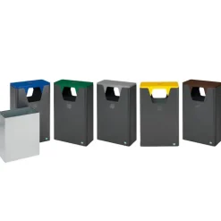 PROREGAL Robuster Wertstoffsammler Mit Abnehmbarem Deckel 60 Liter HxBxT 82,5 x 50 x 25 cm Verzinkter Stahl Braun
