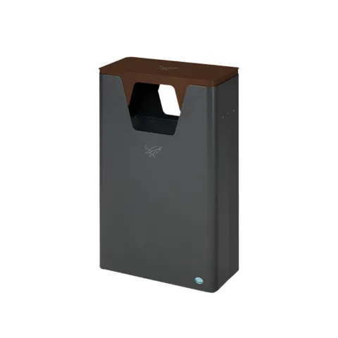 PROREGAL Robuster Wertstoffsammler Mit Abnehmbarem Deckel 60 Liter HxBxT 82,5 x 50 x 25 cm Verzinkter Stahl Braun