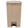 PROREGAL Rubbermaid Robuster Pedaleimer 87 Liter HxBxT 82,6 x 41 x 50,2 cm Aus Konformen Polyethylen Beige