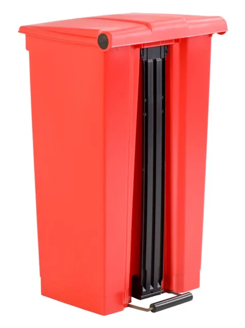 PROREGAL Rubbermaid Robuster Pedaleimer 87 Liter HxBxT 82,6 x 41 x 50,2 cm Aus Konformen Polyethylen Rot
