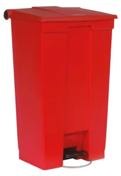 PROREGAL Rubbermaid Robuster Pedaleimer 87 Liter HxBxT 82,6 x 41 x 50,2 cm Aus Konformen Polyethylen Rot