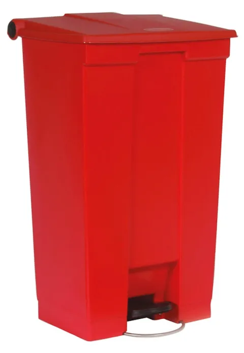 PROREGAL Rubbermaid Robuster Pedaleimer 87 Liter HxBxT 82,6 x 41 x 50,2 cm Aus Konformen Polyethylen Rot
