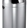 PROREGAL Stilvoller Eleganter Abfalleimer Mit Starkem Fußpedal und Verzinktem Inneneimer 40 Liter HxBxT 74 x 41,5 x 47,5 cm Edelstahl