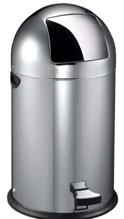 PROREGAL Stilvoller Eleganter Abfalleimer Mit Starkem Fußpedal und Verzinktem Inneneimer 40 Liter HxBxT 74 x 41,5 x 47,5 cm Edelstahl
