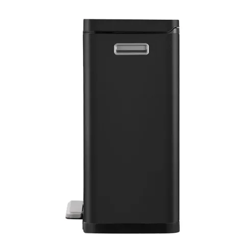 PROREGAL Stilvoller Rechteckiger Treteimer Mit Extra Breitem Pedal & Gedämpften Stay Open Deckel HxBxT 65,2 x 43,3 x 33,4 cm 20 & 20 Liter Schwarz