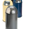 PROREGAL Abfallbehälter Mit Pushdeckel & Inneneimer Aus Metall 40 Liter HxBxT 74 x 34 x 34 cm Blau