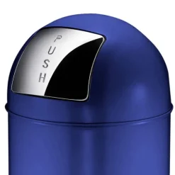 PROREGAL Abfallbehälter Mit Pushdeckel & Inneneimer Aus Metall 40 Liter HxBxT 74 x 34 x 34 cm Blau