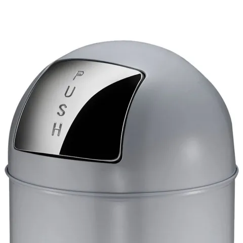 PROREGAL Abfallbehälter Mit Pushdeckel & Inneneimer Aus Metall 40 Liter HxBxT 74 x 34 x 34 cm Grau