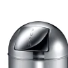 PROREGAL Abfallbehälter Mit Pushdeckel & Inneneimer Aus Metall 40 Liter HxBxT 74 x 34 x 34 cm Edelstahl & Silber