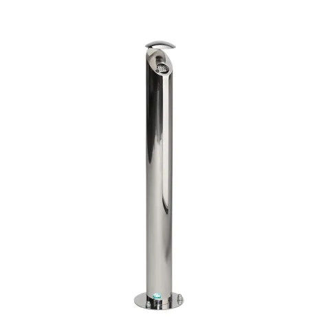 PROREGAL Aschersäule Mit Schutzdach Und Abstreifblech HxBxT 103 x 20 x 20 cm Edelstahl Poliert