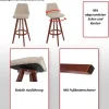 PROREGAL Barhocker drehbar mit Lehne Sitzhöhe 72cm Holz Kunstleder drehbar Creme Barstuhl Tresenhocker