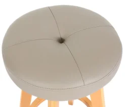 PROREGAL Barhocker drehbar und einfach Sitzhöhe 67cm Holz Kunstleder drehbar Taupe helle Beine Barstuhl Tresenhocker