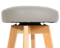 PROREGAL Barhocker drehbar und einfach Sitzhöhe 67cm Holz Kunstleder drehbar Taupe helle Beine Barstuhl Tresenhocker