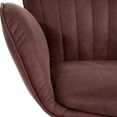 PROREGAL Barhocker gepolstert mit Lehne, Sitzhöhe 66-90cm, mit Armlehne Fußablage drehbar Stoff/Textil Eisen, Dunkelbraun Fuß Schwarz, Barstuhl