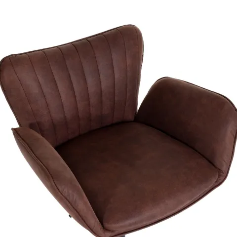 PROREGAL Barhocker gepolstert mit Lehne, Sitzhöhe 66-90cm, mit Armlehne Fußablage drehbar Stoff/Textil Eisen, Dunkelbraun Fuß Schwarz, Barstuhl