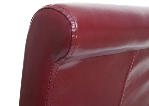 PROREGAL Barhocker gepolstert mit Lehne Sitzhöhe 75cm Holz| Rot-braun helle Beine Kunstleder Barstuhl Tresenhocker