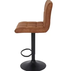 PROREGAL Barhocker gepolstert und höhenverstellbar mit Lehne Sitzhöhe 64-85cm Wildlederimitat| vintage hellbraun Barstuhl Tresenhocker