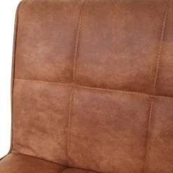PROREGAL Barhocker gepolstert und höhenverstellbar mit Lehne Sitzhöhe 64-85cm Wildlederimitat| vintage hellbraun Barstuhl Tresenhocker