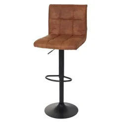 PROREGAL Barhocker gepolstert und höhenverstellbar mit Lehne Sitzhöhe 64-85cm Wildlederimitat| vintage hellbraun Barstuhl Tresenhocker