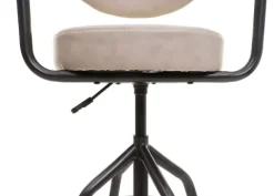 PROREGAL Barhocker gepolstert mit Lehne, Sitzhöhe 66-76cm, höhenverstellbar Industrial Wildleder-Optik, vintage Beige, Barstuhl Drehhocker