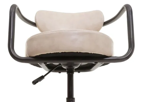PROREGAL Barhocker gepolstert mit Lehne, Sitzhöhe 66-76cm, höhenverstellbar Industrial Wildleder-Optik, vintage Beige, Barstuhl Drehhocker
