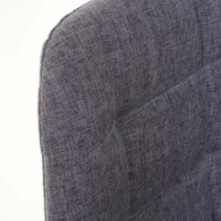 PROREGAL Barhocker gepolstert und höhenverstellbar mit Lehne Sitzhöhe 61-81cm Grau Stoff/Textil Fuß chrom Barstuhl Tresenhocker