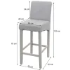 PROREGAL Barhocker gepolstert mit Lehne Sitzhöhe 75cm Holz| Wildlederimitat dunkle Beine Stoff/Textil Barstuhl Tresenhocker