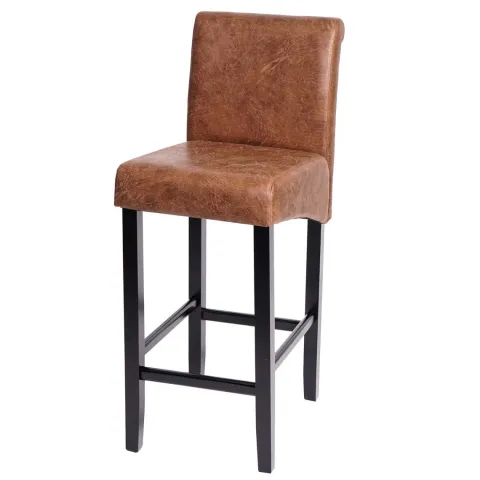 PROREGAL Barhocker gepolstert mit Lehne Sitzhöhe 75cm Holz| Wildlederimitat dunkle Beine Stoff/Textil Barstuhl Tresenhocker