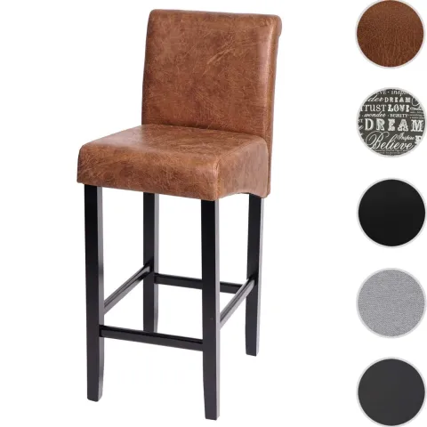 PROREGAL Barhocker gepolstert mit Lehne Sitzhöhe 75cm Holz| Wildlederimitat dunkle Beine Stoff/Textil Barstuhl Tresenhocker