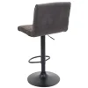 PROREGAL Barhocker gepolstert und höhenverstellbar mit Lehne Sitzhöhe 64-85cm Wildlederimitat| vintage Dunkelgrau Barstuhl Tresenhocker