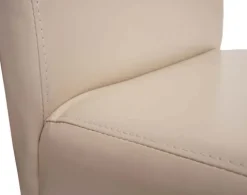 PROREGAL Barhocker gepolstert mit Lehne Sitzhöhe 75cm Holz Creme dunkle Beine Kunstleder Barstuhl Tresenhocker
