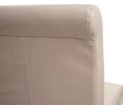 PROREGAL Barhocker gepolstert mit Lehne Sitzhöhe 75cm Holz Creme dunkle Beine Kunstleder Barstuhl Tresenhocker