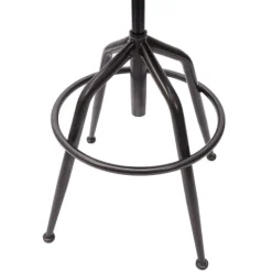 PROREGAL Barhocker gepolstert mit Lehne, Sitzhöhe 66-76cm, höhenverstellbar Industrial Wildleder-Optik, vintage Grau, Barstuhl Tresenhocker Drehhocker