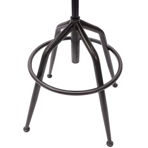 PROREGAL Barhocker gepolstert mit Lehne, Sitzhöhe 66-76cm, höhenverstellbar Industrial Wildleder-Optik, vintage Grau, Barstuhl Tresenhocker Drehhocker