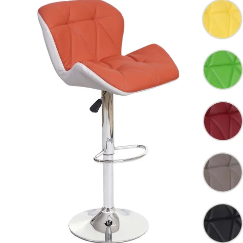 PROREGAL Barhocker mit Lehne Sitzhöhe 62-83cm höhenverstellbar Kunstleder Terracotta Barstuhl Tresenhocker