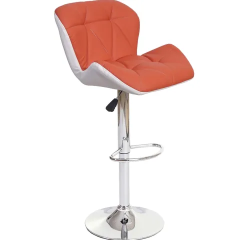 PROREGAL Barhocker mit Lehne Sitzhöhe 62-83cm höhenverstellbar Kunstleder Terracotta Barstuhl Tresenhocker