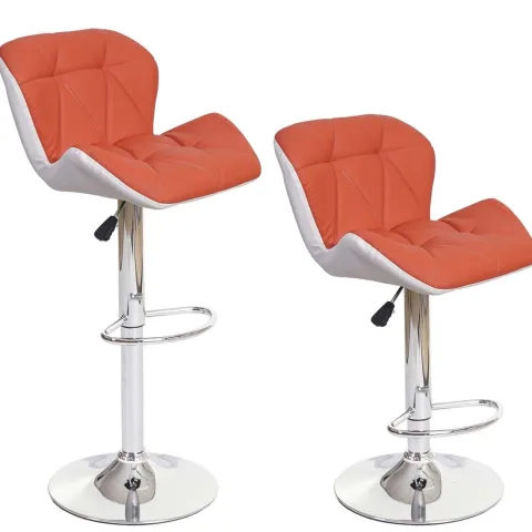 PROREGAL Barhocker mit Lehne Sitzhöhe 62-83cm höhenverstellbar Kunstleder Terracotta Barstuhl Tresenhocker
