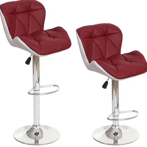 PROREGAL Barhocker mit Lehne Sitzhöhe 62-83cm höhenverstellbar Kunstleder Bordeaux Barstuhl Tresenhocker
