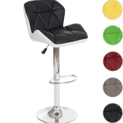 PROREGAL Barhocker mit Lehne Sitzhöhe 62-83cm höhenverstellbar Kunstleder Bordeaux Barstuhl Tresenhocker