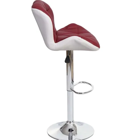 PROREGAL Barhocker mit Lehne Sitzhöhe 62-83cm höhenverstellbar Kunstleder Bordeaux Barstuhl Tresenhocker