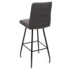 PROREGAL Barhocker mit Lehne Sitzhöhe 75cm Fußablage Stahl Stoff/Textil Grau-braun Barstuhl Tresenhocker