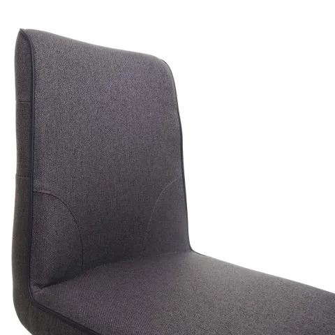 PROREGAL Barhocker mit Lehne Sitzhöhe 75cm Fußablage Stahl Stoff/Textil Grau-braun Barstuhl Tresenhocker