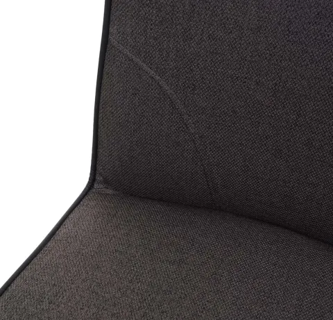 PROREGAL Barhocker mit Lehne Sitzhöhe 75cm Fußablage Stahl Stoff/Textil Grau-braun Barstuhl Tresenhocker