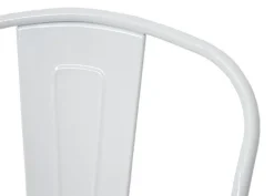 PROREGAL Barhocker mit Lehne Sitzhöhe 77cm Metall Industriedesign Weiß Barstuhl Tresenhocker mit Lehne